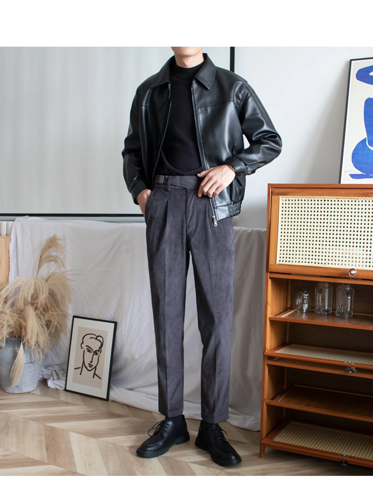 Новинка 2024 весенне-осенняя мужская мотоциклетная кожаная куртка верхняя одежда