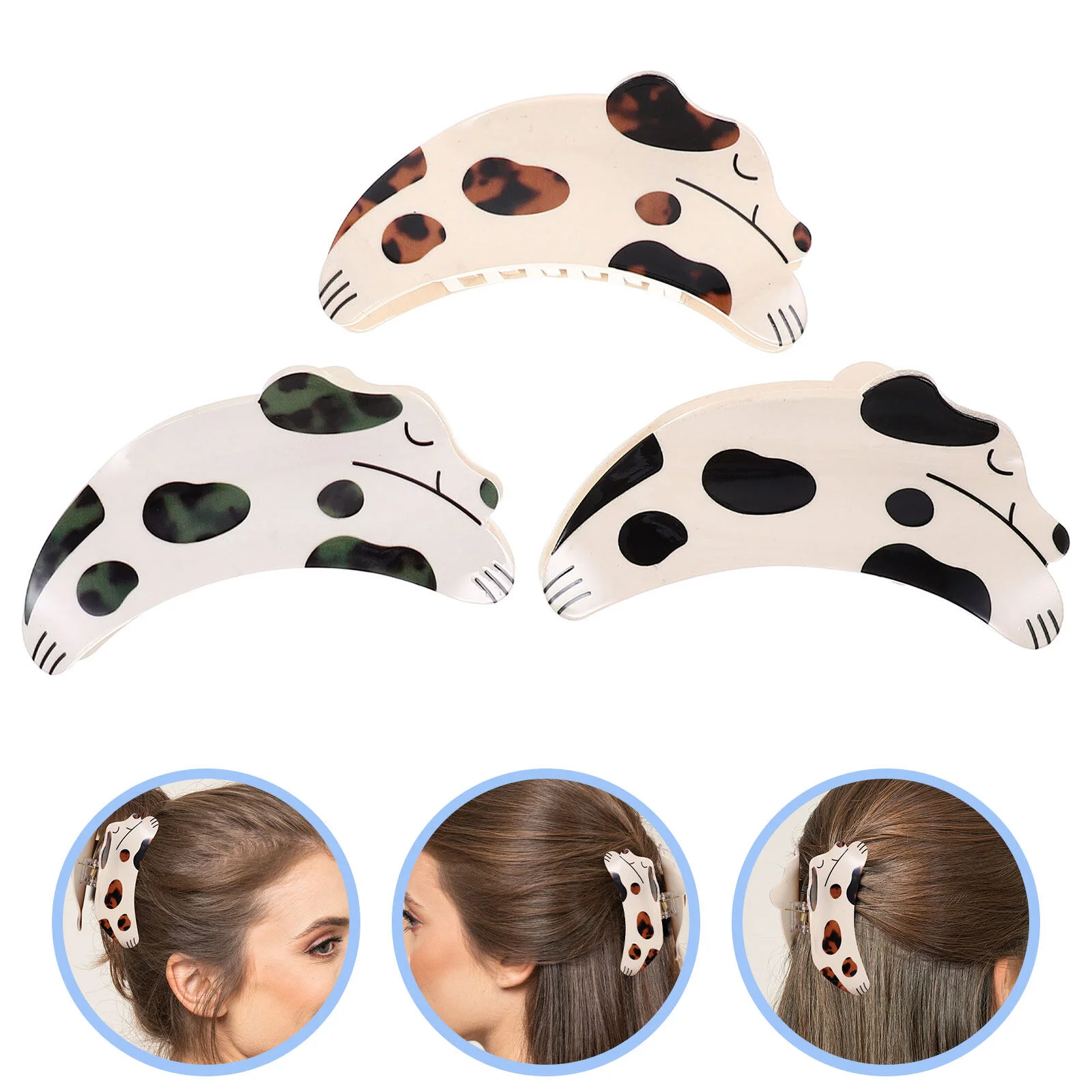 

3pcs Hair Rhinestone Hair Clip Women Non- Hair Claws Hair Holding Grip Clips for Thick Hair