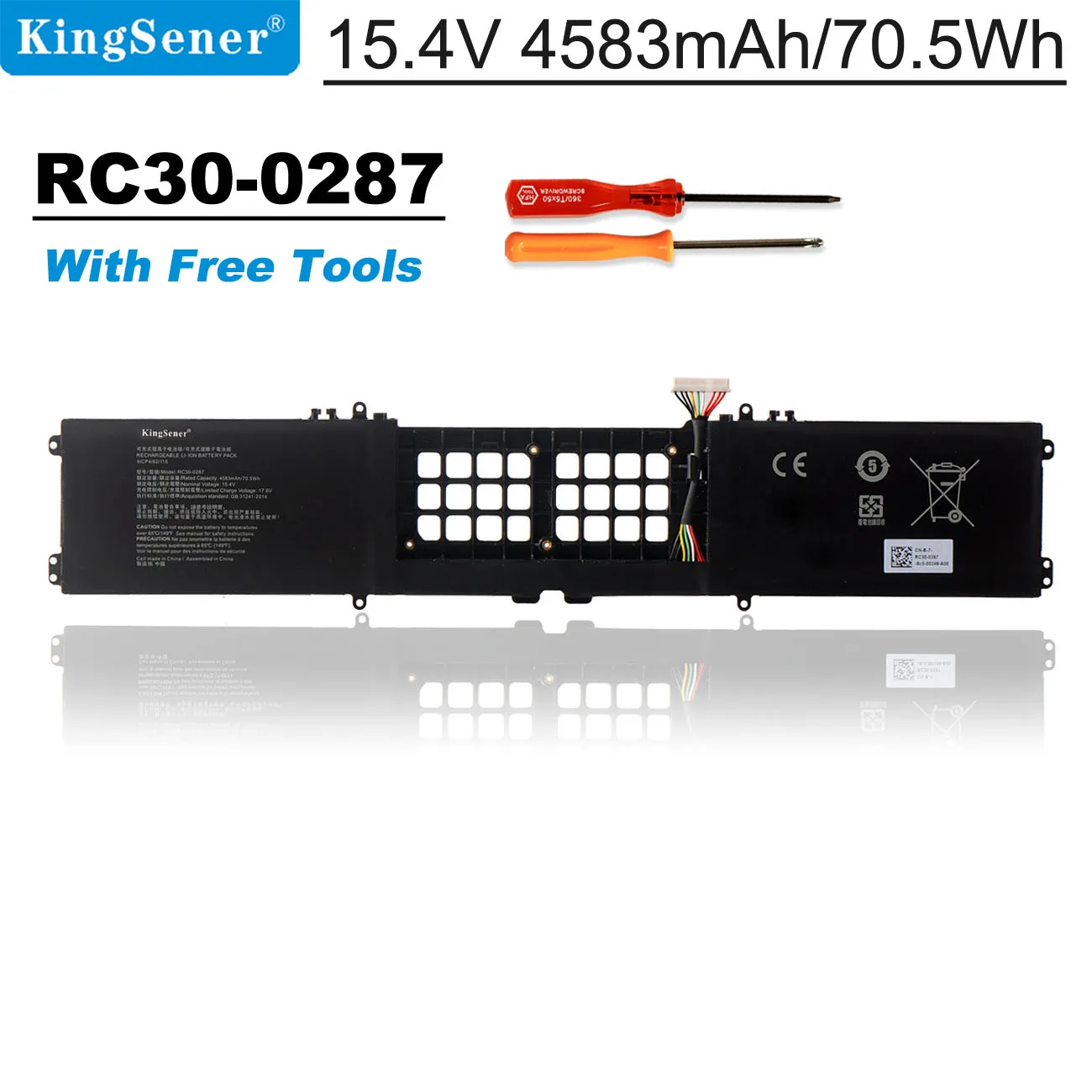 

Kingsener 4583mAh RC30-0287 Laptop Battery For Razer Blade Pro 17 2019 2020 RZ09-0287 RZ09-02876 RZ09-02877 RZ09-03295
