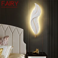 fairy nordic wall light creative white feather lamp modern fixtures scones led indoor background living room
