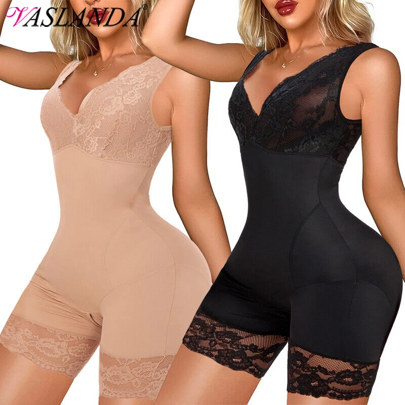 Shapewear Women Full Body Shaper Slimming Bodysuits Lace Corset Waist Trainer Shaping Underwear Postpartum Recovery Sheath Fajas