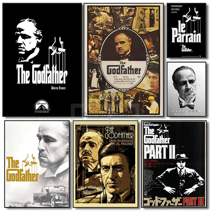 Классический постер с принтом крестного отца из фильмов в гангстерском стиле