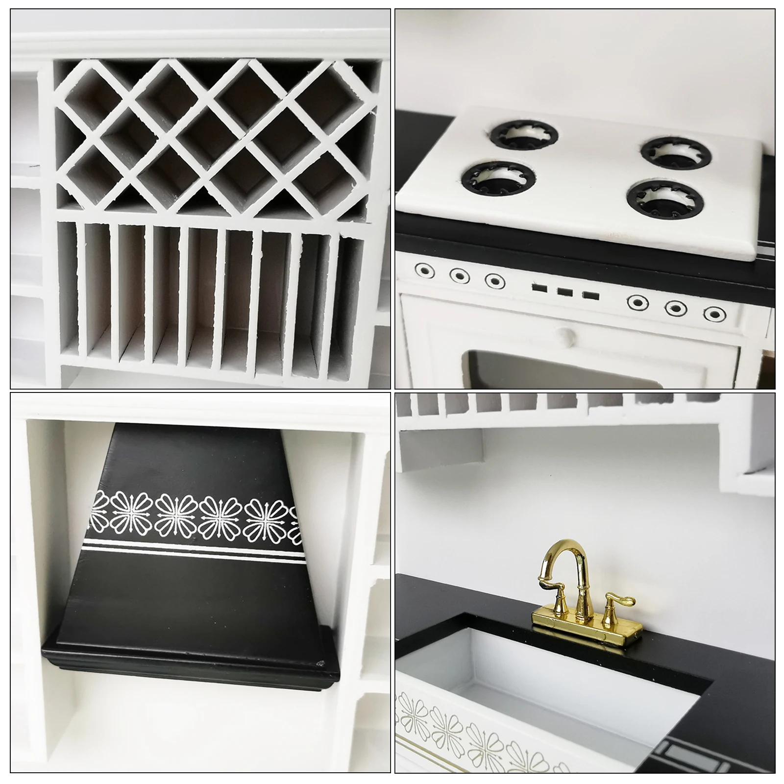 112 scale dollhouse birch wood modern kitchen cooking cabinet stove sink basin set dining room furniture miniature toys free global shipping