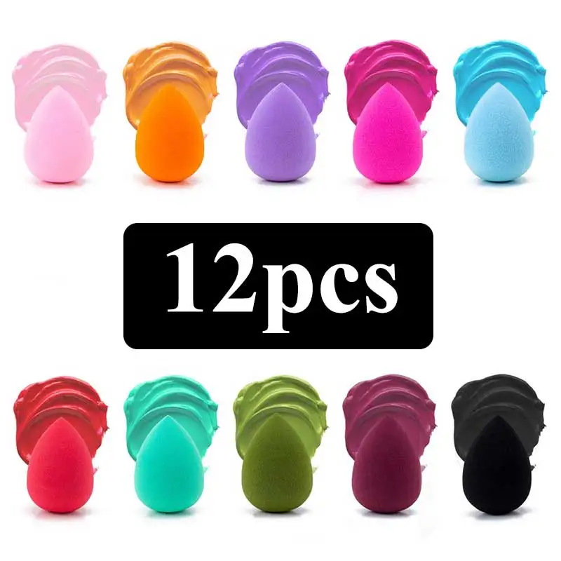 

Wholsale Makeup Sponge Blender Beauty Sponge 12pcs/Set Beauty Foundation Sponge Beauty Tool Women Make Up Sponges