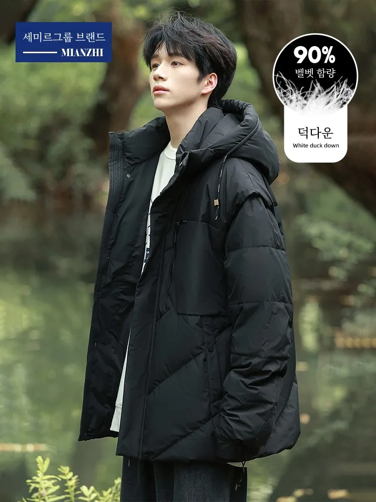 Senma up Хлопковый тонкий пуховик мужской зимний новый молодежный капюшон плюс