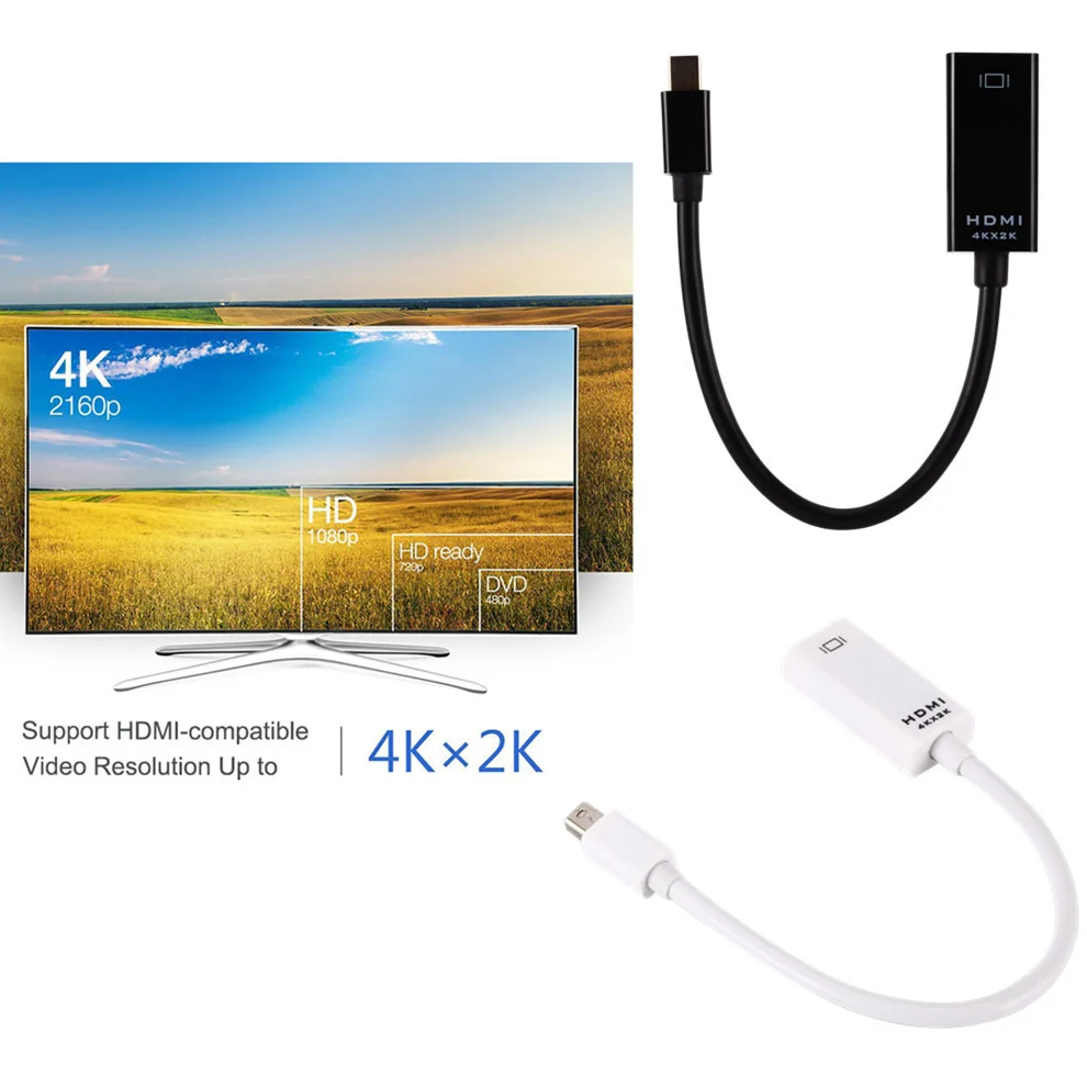 Мини-адаптер LccKaa с портом дисплея на HDMI-совместимый кабель преобразователя 4k ТВ