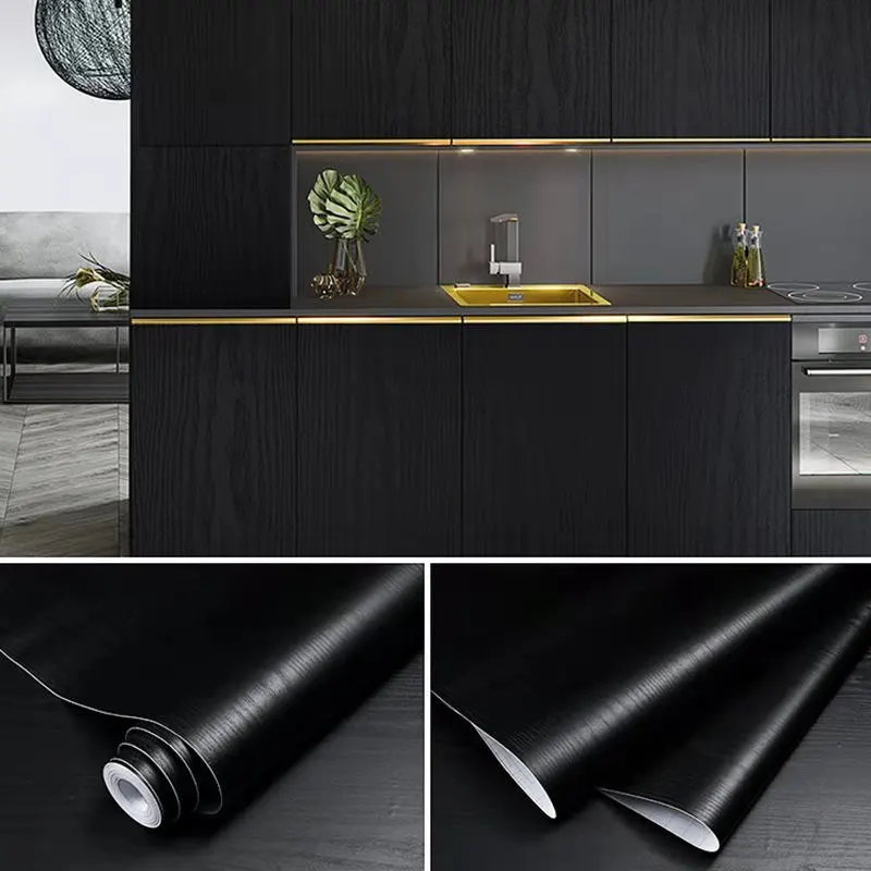 vinyl self adhesive wood grain wallpaper for walls in rolls waterproof wall stickers for kitchen cabinets closet furniture decor free global shipping