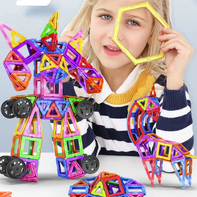 

150-20pcs Big Size Magnetic Designer Construction Set Magnet Building Blocks Assemble Bricks Educational Toys For Children