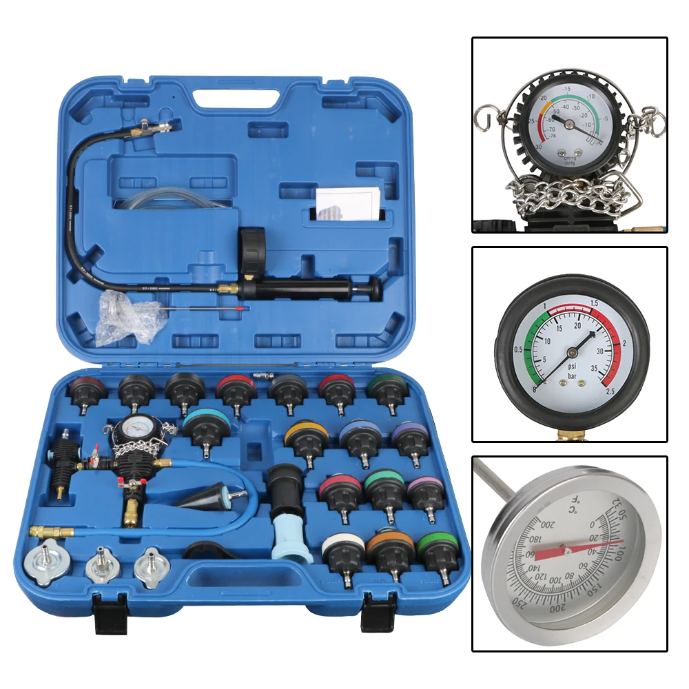 

With Vacuum Purge &Refill Kits Vacuum Type Cooling System Water Tank Leak Detection Detector Tool Car Radiator Pressure Tester