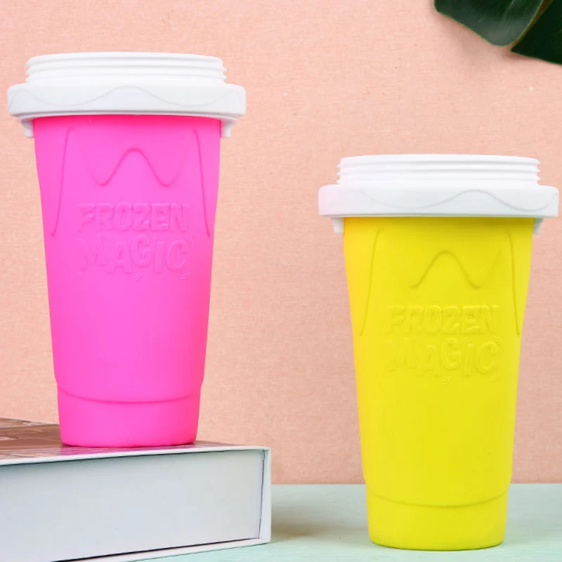 

Frozen Slushy Cup Maker Smoothie Magic Sorbet Popsicle Squeeze Fast Cheap Ice Cup Reusable Children Water Bottle Tumbler