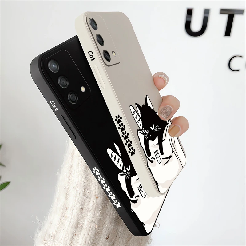 Cartoon Anime Cats Case For OPPO A78 A76 A74 A60 A57 A54 A53 A38 A31 A17 A16K A15 A9 Shockproof Silicone Soft Phone Cover Funda