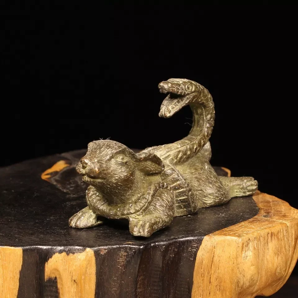 Статуэтка китайская бронзовая змея и кролик