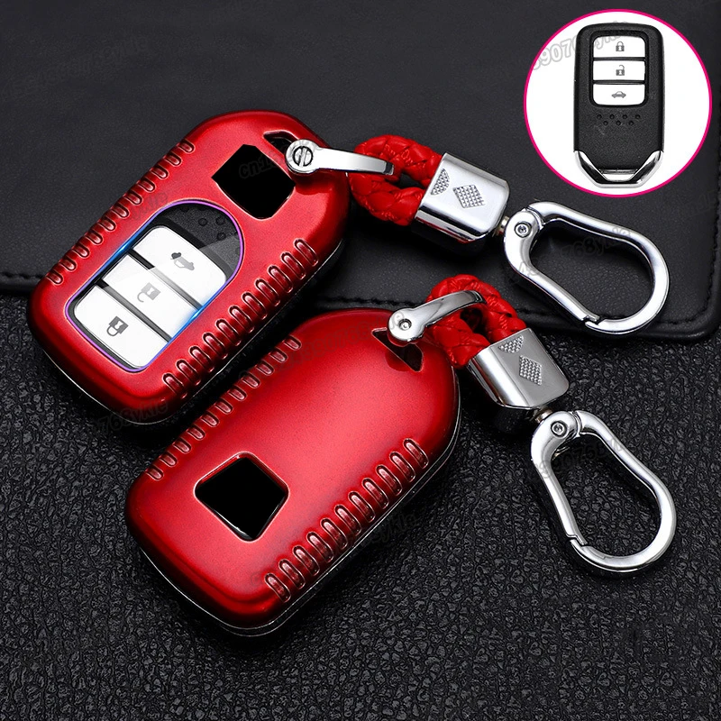 carbon fiber abs car key case bag for honda civic 2016 2017 2018 2019 2020 2021 2022 accessories shell keychain holder auto 10th |
