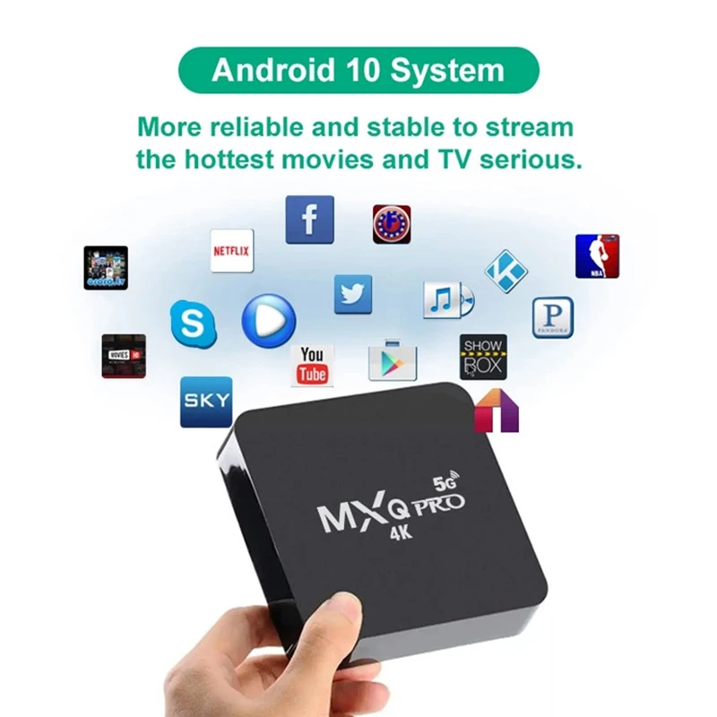 Kup MXQ PRO 4K 5G Smart TV Box Android 10.0 5G WiFi Ram RK3228A 2GB 16GB HD 3D Android TV Odtwarzacz Multimedialny Box 1080P Globalny