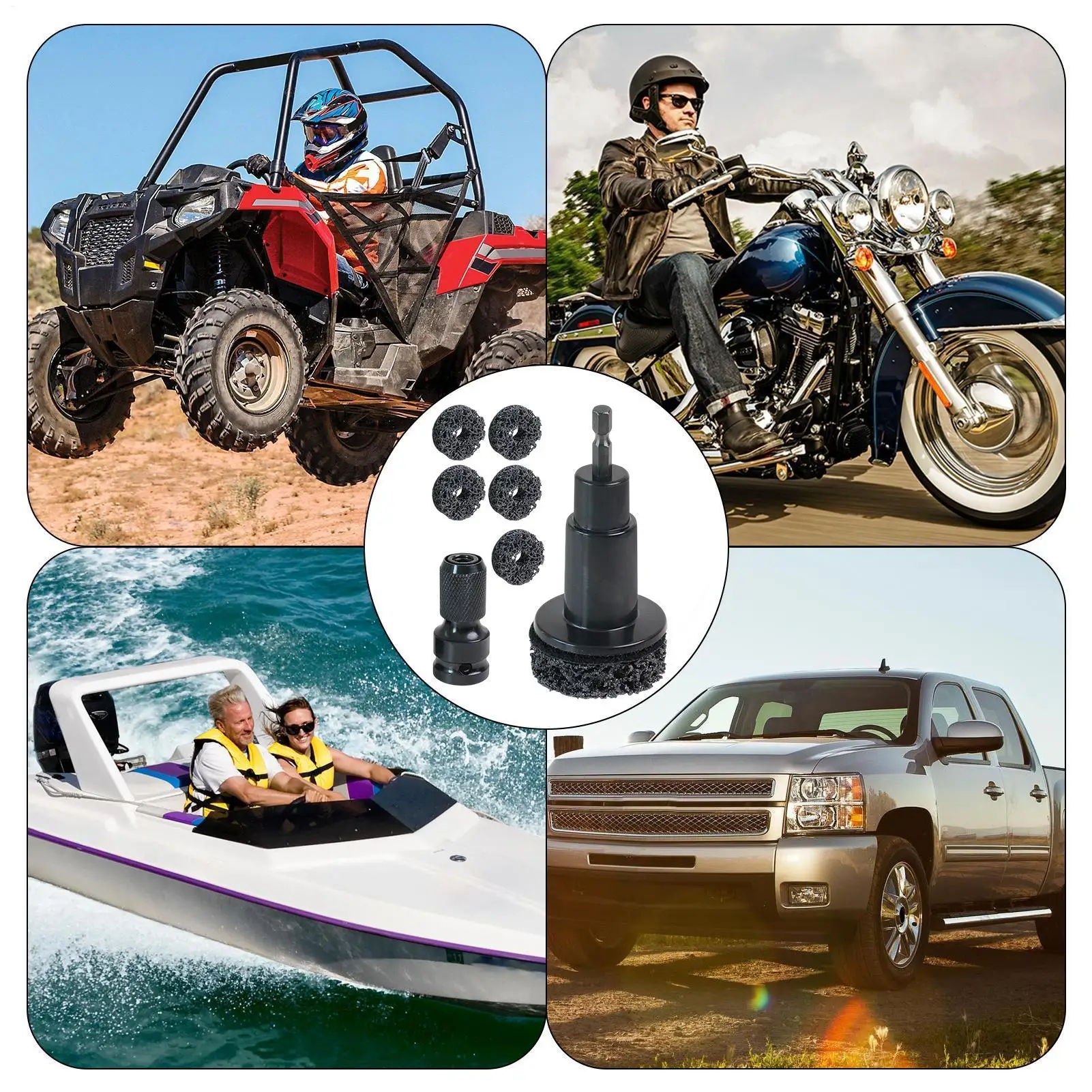 

Инструмент для удаления шпилек колеса, набор для повторной обработки ступицы колеса, средство для удаления ржавчины с тормоза, щетка для удаления ржавчины в ступице колеса, портативный набор для чистки