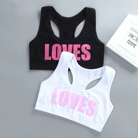 13 18 years cotton teen girl training bra letters printed girls tank tops breathable girls underwear accessories dropshipping