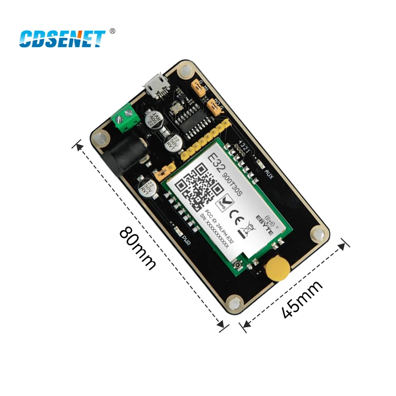 868MHz 915MHz Lora 30dBm IOT Transmitter Receiver Test Board CDSENET E32-900TBH-01 with E32-900T30S Module Antenna USB Cable