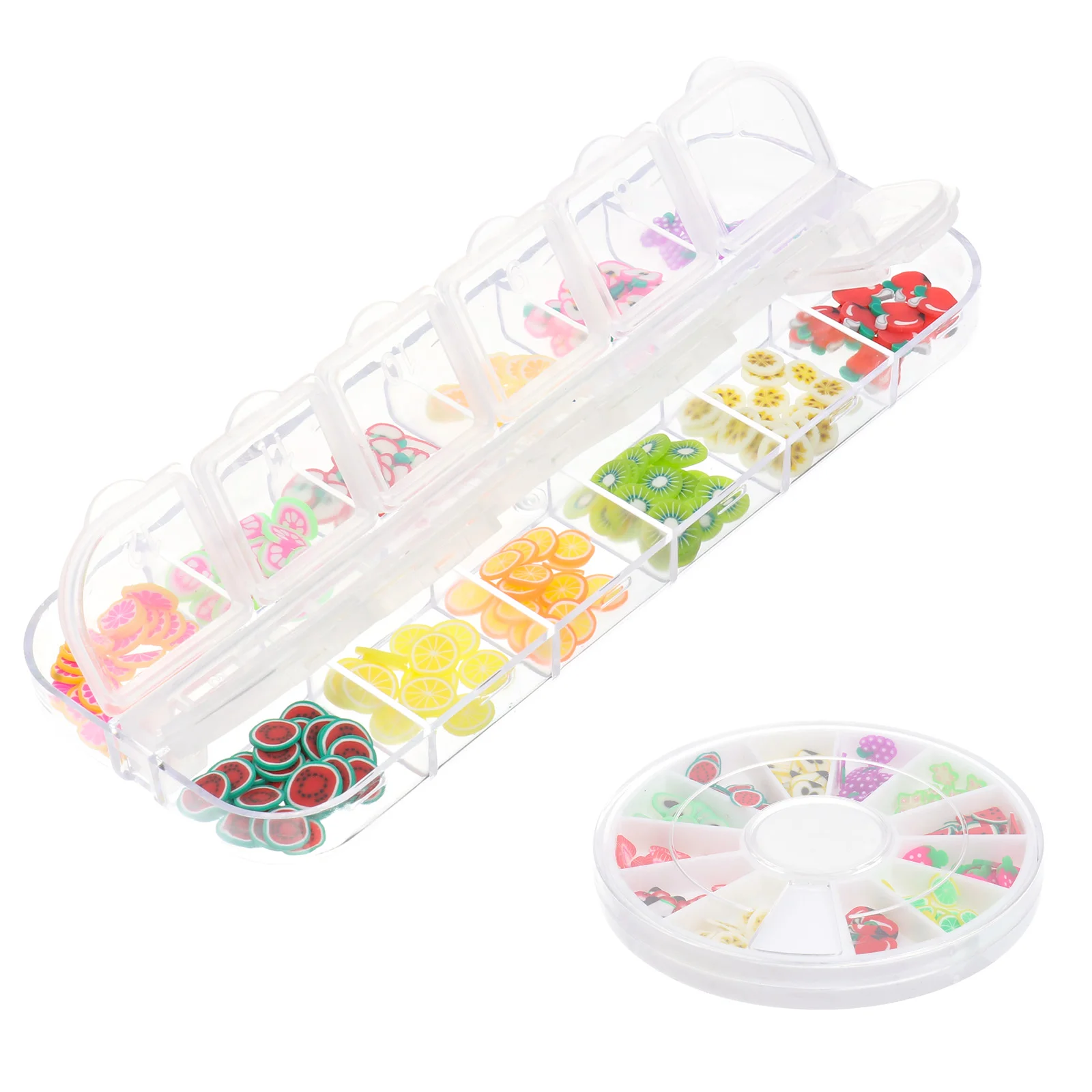 

24 Boxes Nail Decor Clay 3D Charm Cake Decor Nail Slices Candy Fruit Slices 3D Nail Slice Confetti Fruit Slice DIY Manicure