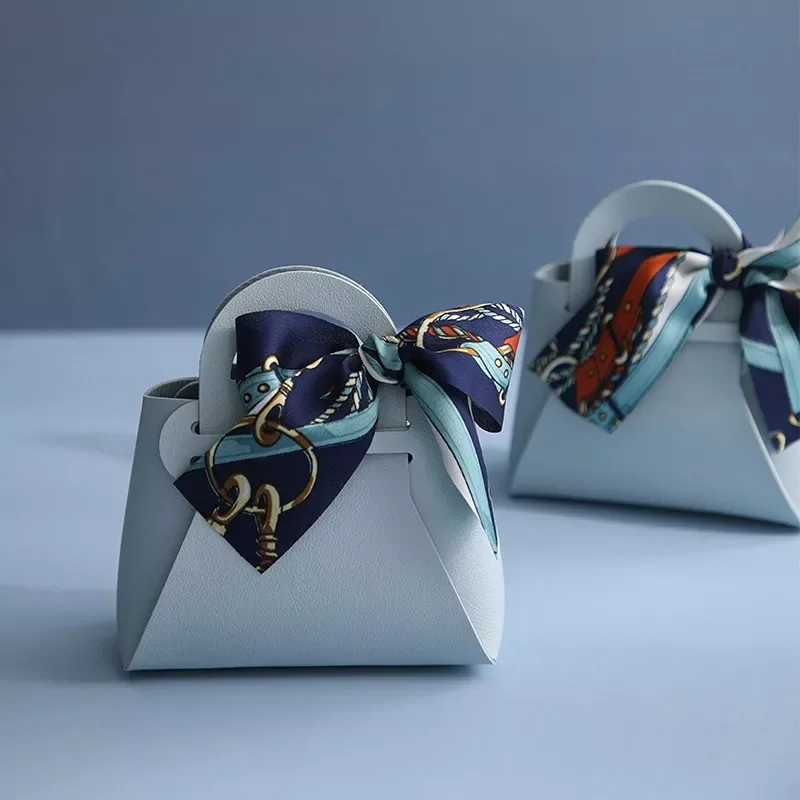 

NEW Wedding Gifts Bag for Guests Newborn Gift Box Wedding Favour Leather Mini Distributions Bags Baby Candy Packaging Box