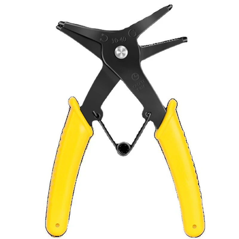 

Dual-purpose Inner and Outer Spring Pliers Small Retaining Ring Removal Tool Shaft Hole with Card Inner Bending Ring Pliers
