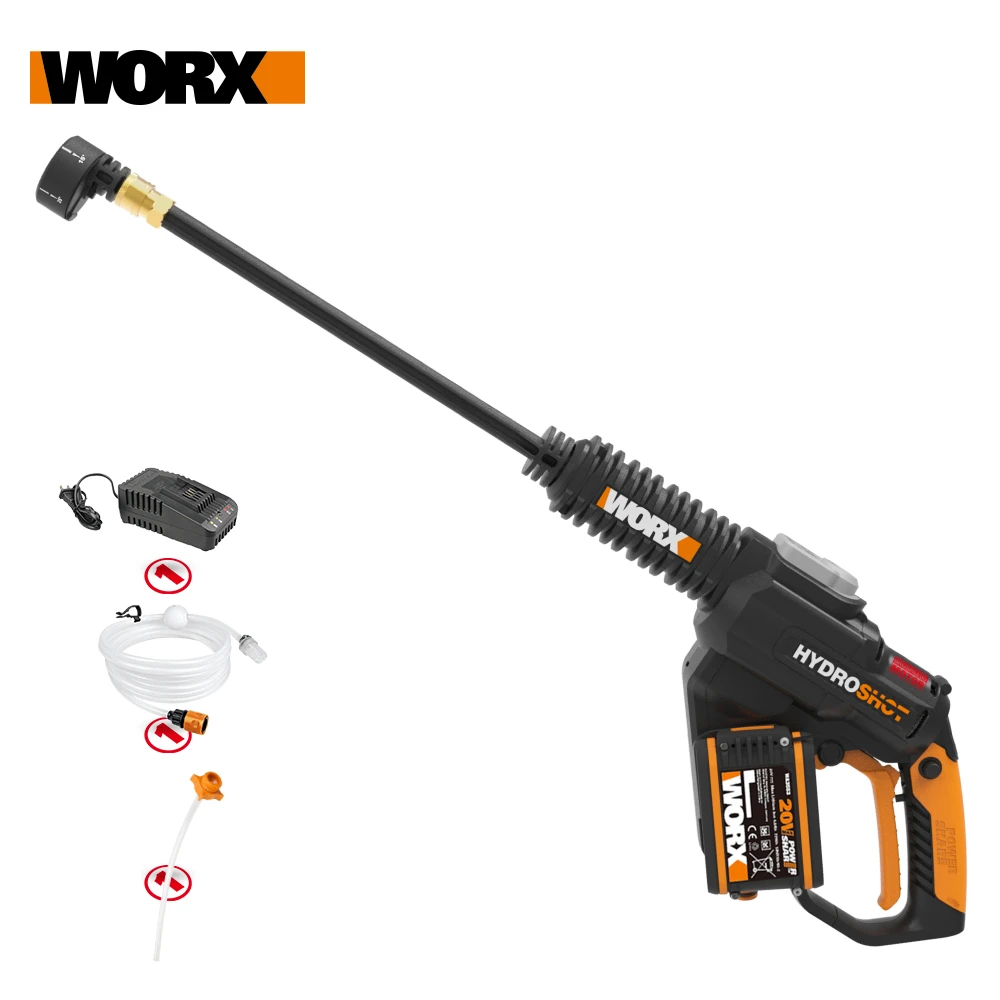 Worx 20V Brushless Hydroshot WG630E Crodless Car Washer Rechargeable High Pressure High Flow Spray gun Portable Cleaner Washing