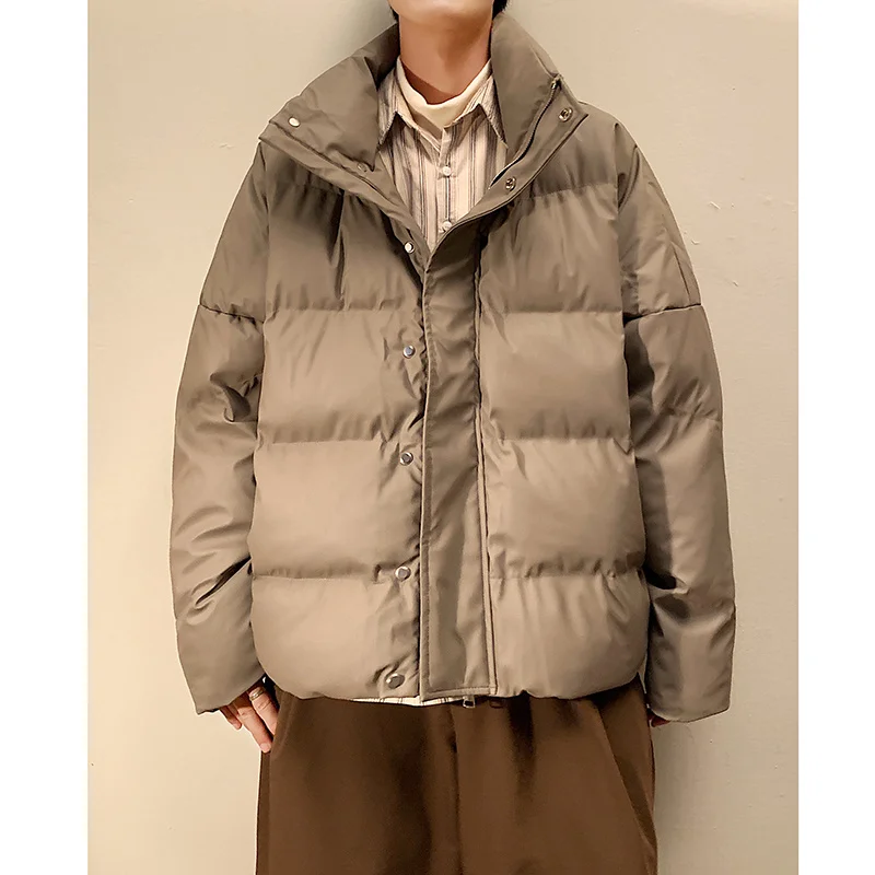 Winter Jacket Men Warm Fashion Casual Thickened Leather Jacket Men Streetwear Korean Loose Thick Leather Short Coat Mens Parker