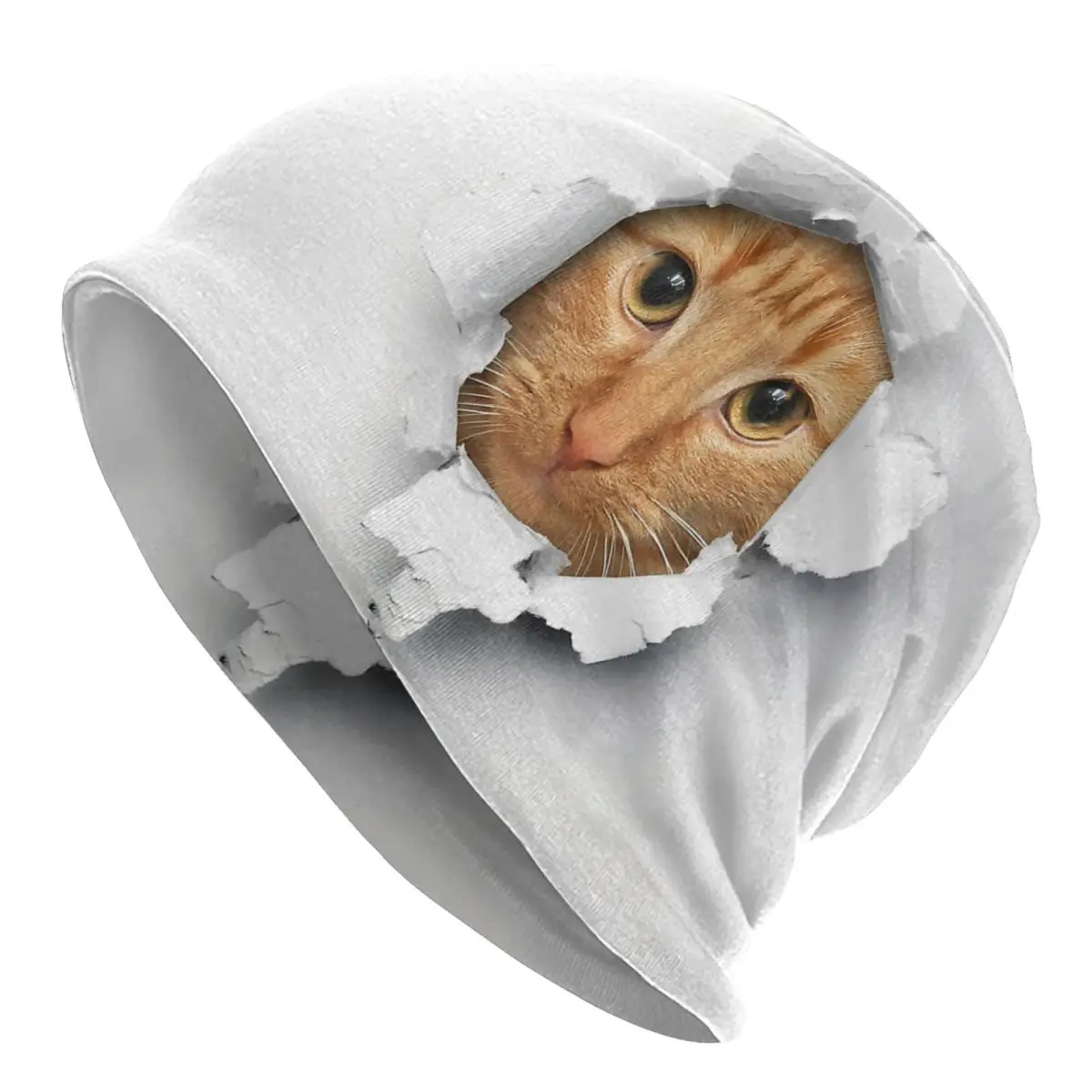 

Cute Cat Kitty Caps Cool Autumn Winter Outdoor Skullies Beanies Hats Spring Warm Dual-use Bonnet Knit Hat