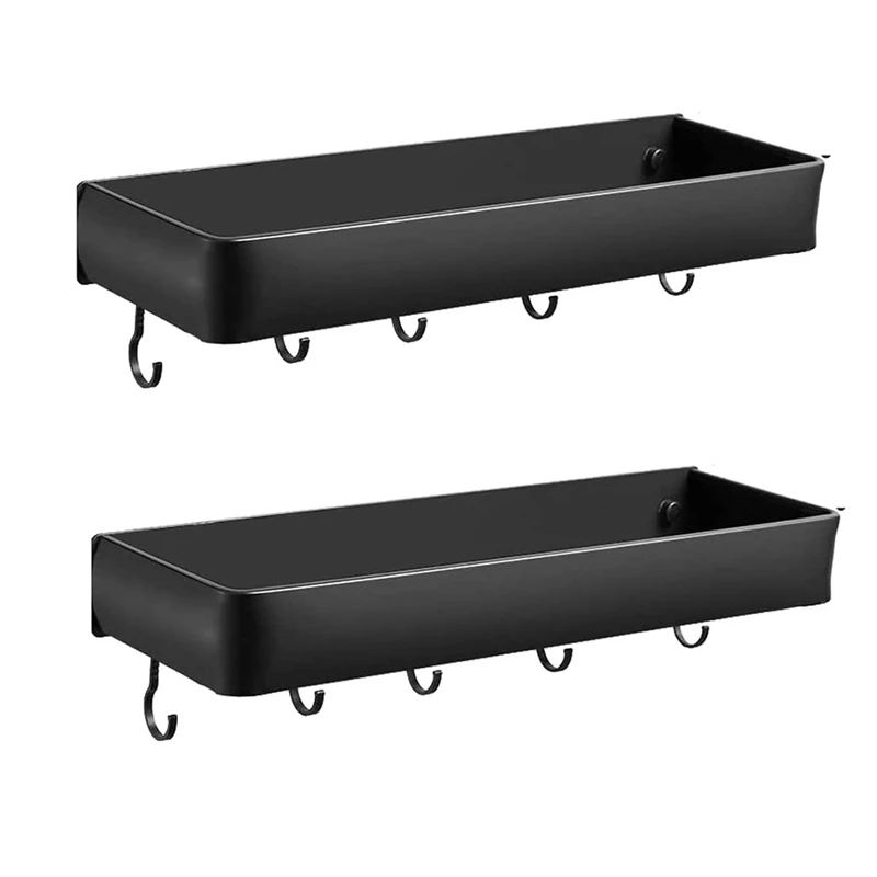 

Bathroom Shelves,Surround Guardrail With 5 Removable Towel Hooks Bathroom Shelf For Bathroom Kitchen Balcony Washroom,Et