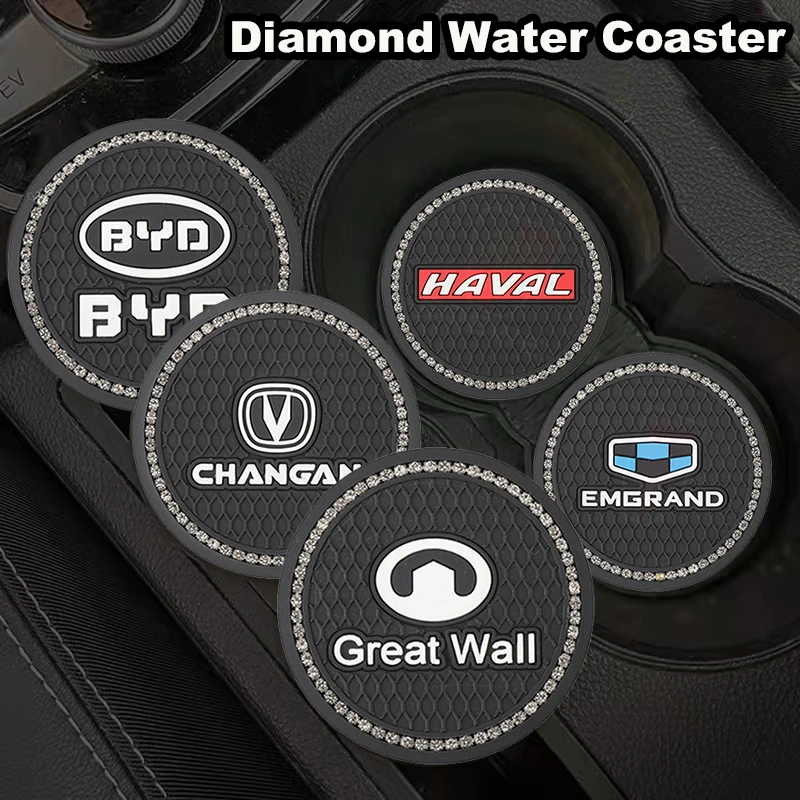 

1Pc Car Diamond Water Coasters for Volvo XC60 Xc90 S60 V40 V50 V60 S80 S90 S40 C30 Awd C70 S40 S80 S90 T6 V70 Car Accessories