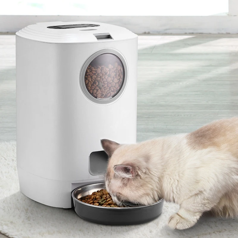 

4.5L Automatic Cat Feeder,Timed Dog Feeder Pet Food Dispenser For Dry Food,Programmable Portion Control & Voice Recorder