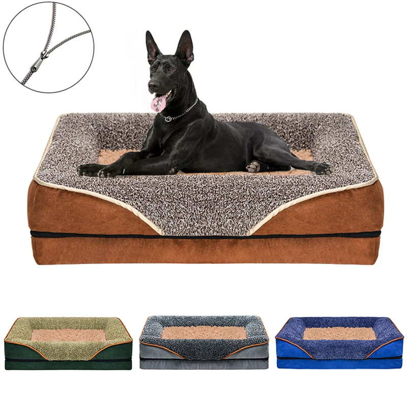 

Orthopedic Dog Sofa Bed Pet Sleeping Mat Plush Puppy Couch with Zipper Washable Cat Nest Warm Kitten Beds for Small Medium Dogs