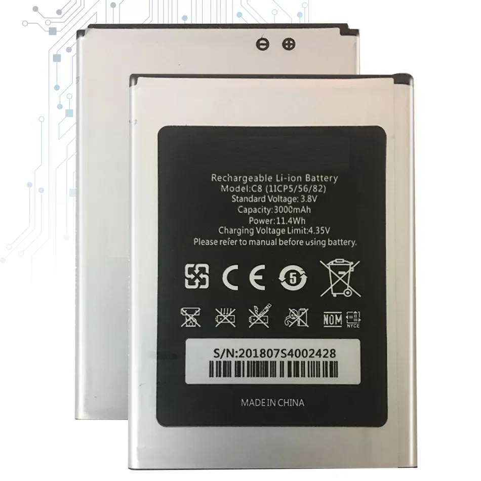 

2023NEW New 3000mAh Battery For Oukitel C8 C 8 Bateria Batteries