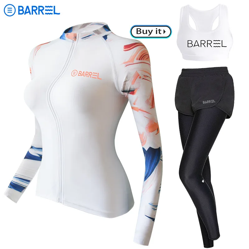 

Sunblock Swimsuit Female Split Surf Suit Wetsuit Quick Dry Long Sleeve Trousers Body Hot Spring Jellyfish Clothing Slimming