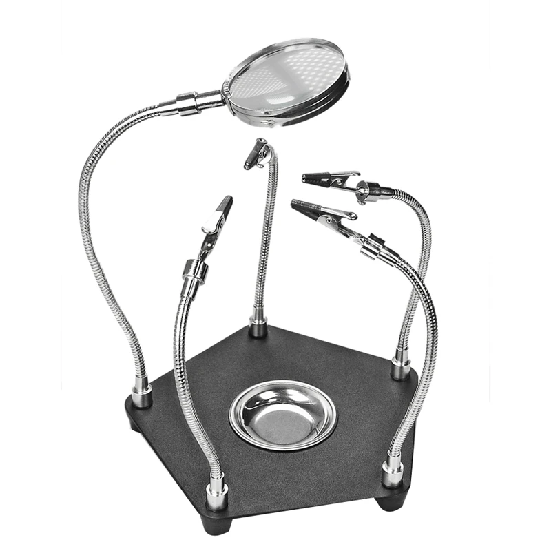 

Table Soldering Helping Hands With Alligator Clip Magnifier For PCB Board Weld Repair Soldering Station Third Hand Tool