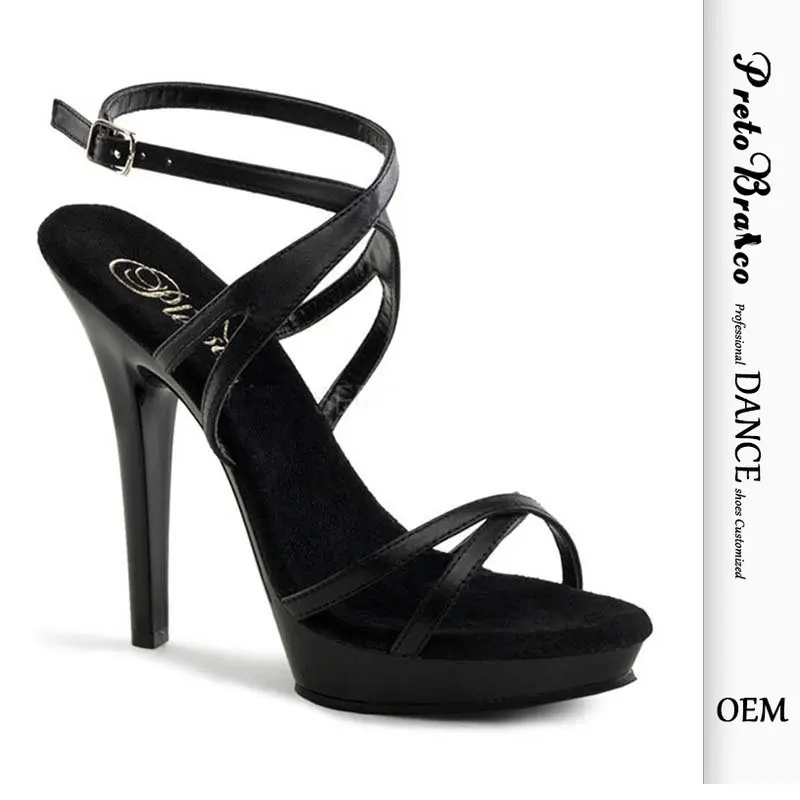 

Fine Heeled Fake Women's Cross Dressing High-heeled Shoes Women's Lace Up Stage Performance Sandals 13cm Heel 3cm Platform YKC