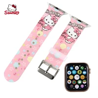 hello kitty cute strap for iphone watch1 2 3 4 5 6 se silicone cartoon watch strap