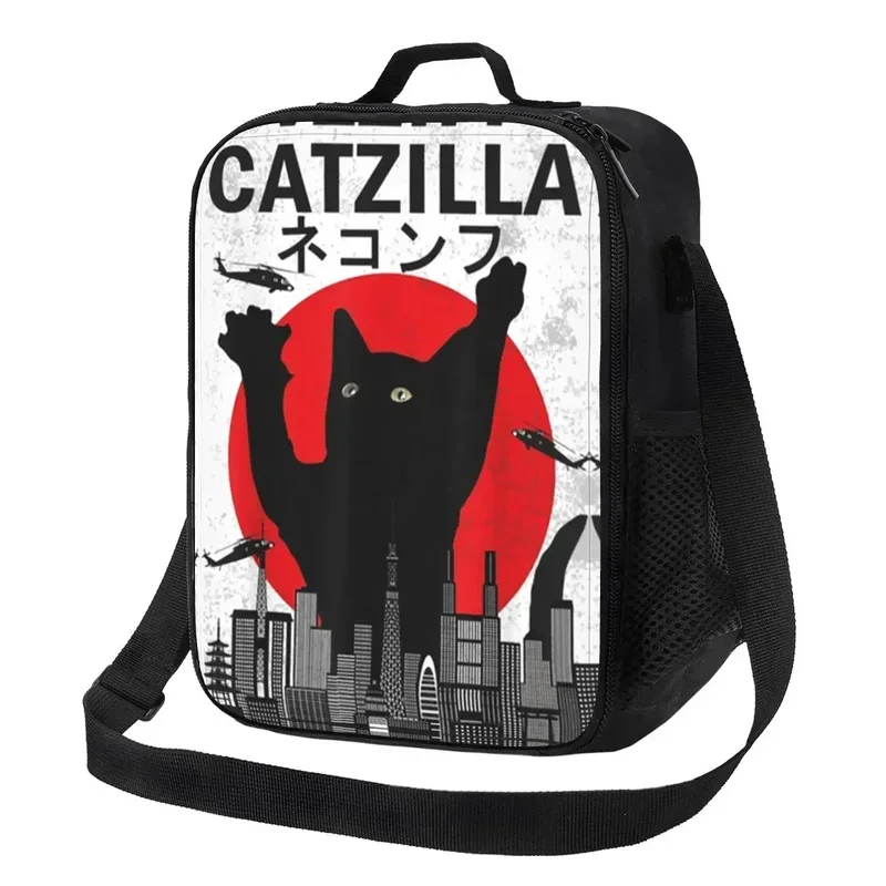 Изолированная сумка для обеда Catzilla японский стиль заката подарок любителей