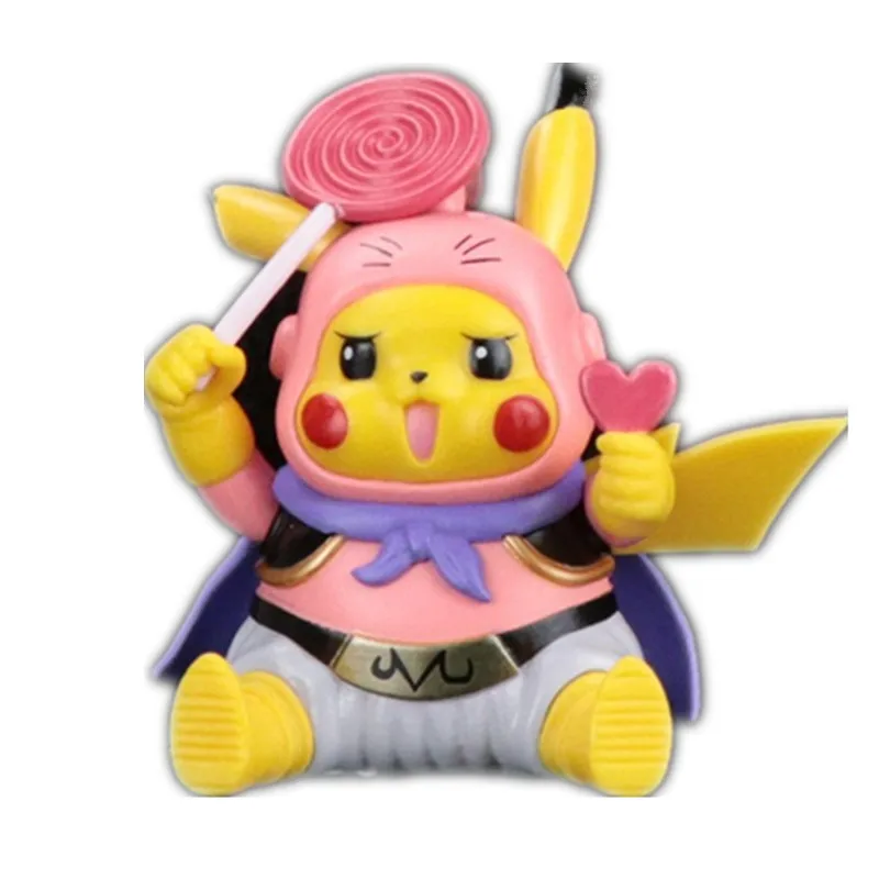 

Anime Pokemon Pikachu Cos ZERO Majin Buu Super Saiyan Action Figure Cartoon Kawaii Figurine 9cm Pvc Model Toy For Kid Gift
