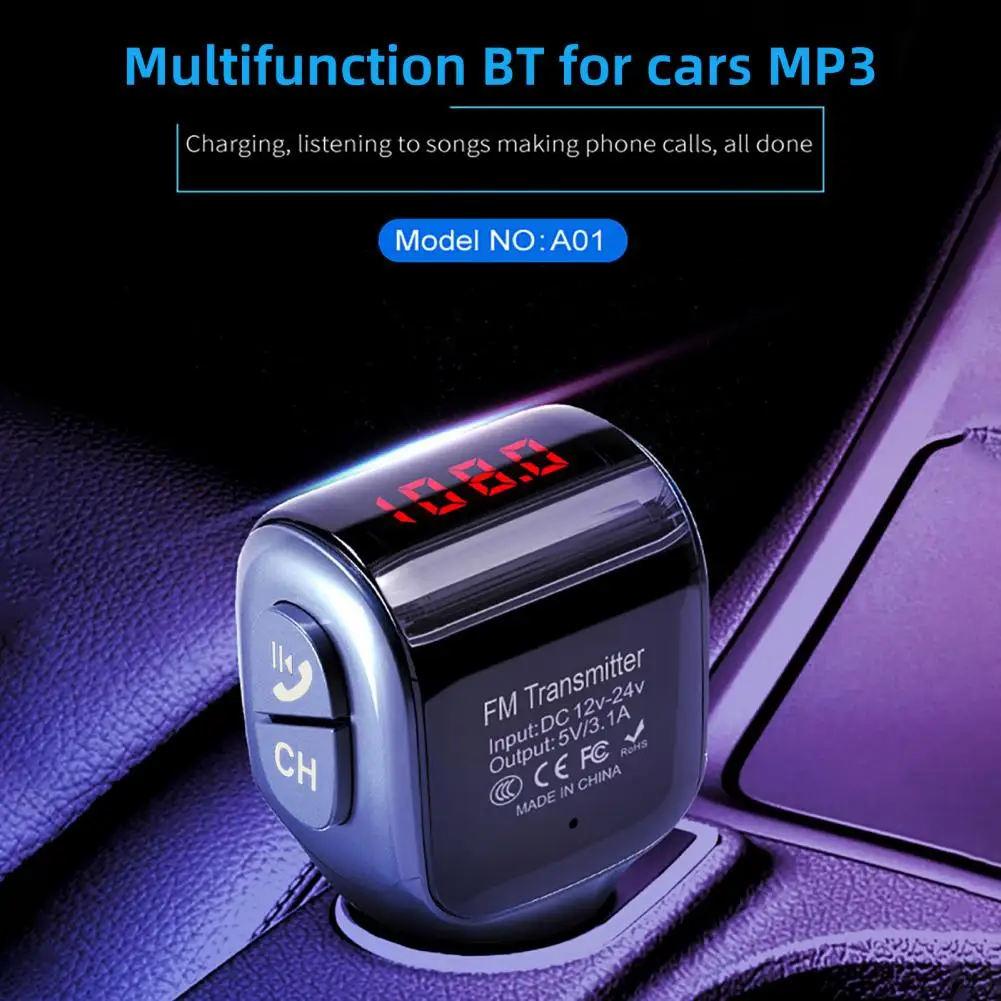

Car MP3 Adapter High-quality Stable Output Lightweight Bluetooth-compatible5.0 Dual USB Car MP3 for Driving