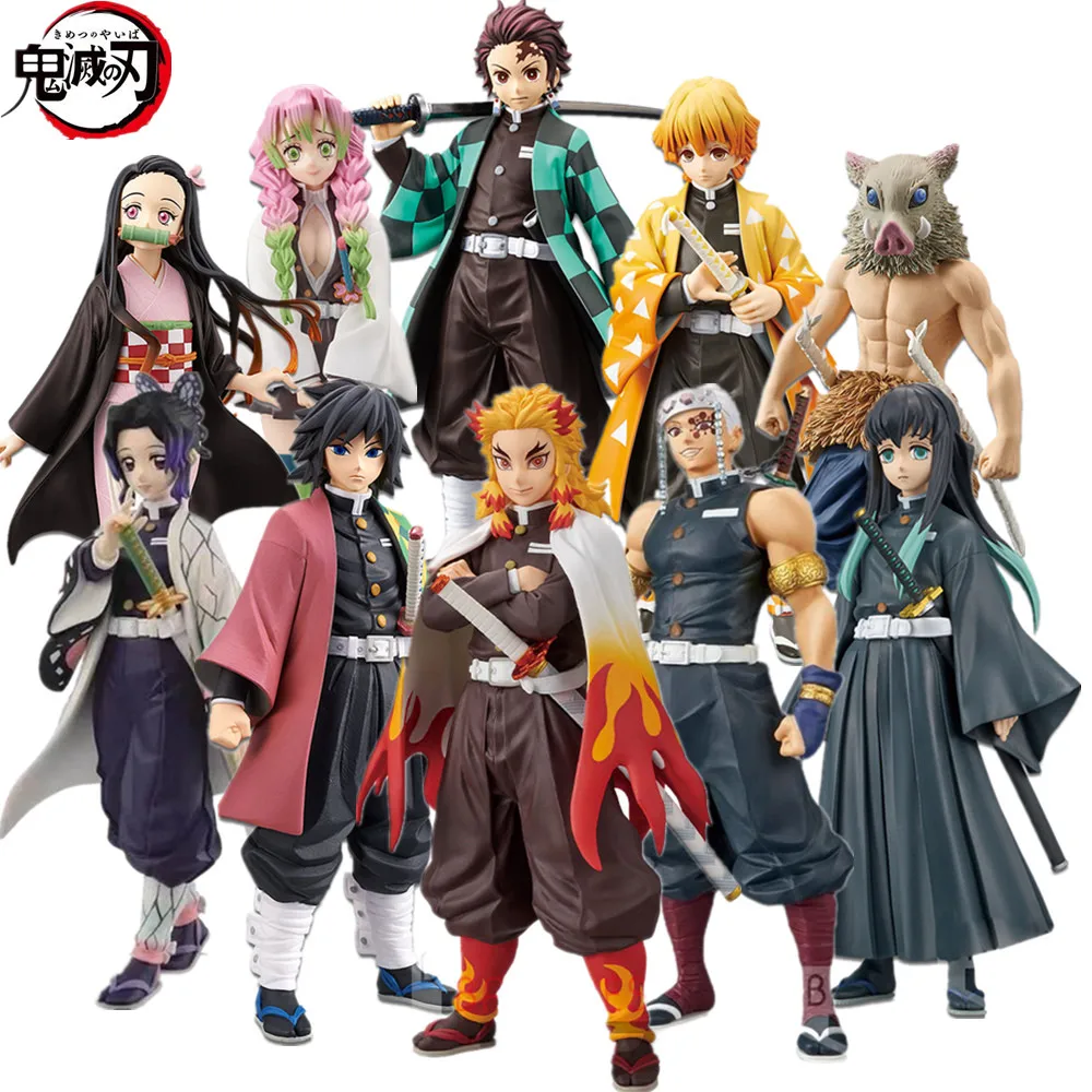 

Demon Slayer Kimetsu No Yaiba Anime PVC Action Figures Tanjirou Nezuko Kamado Zenitsu Inosuke Model Toys Figura Figurine