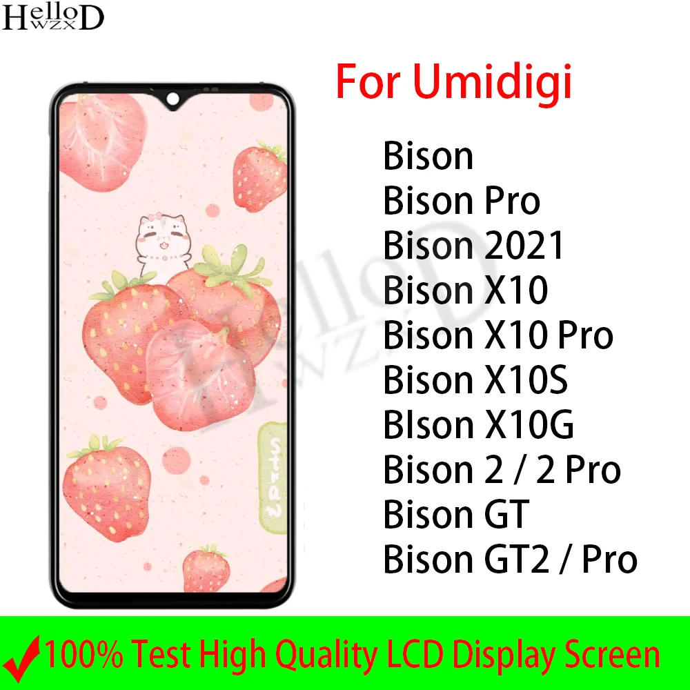 Полноэкранный дисплей для Umidigi Bison 2021 X10 X10S X10G Bison GT 2 GT2 Pro, ЖК-дисплей кодирующий преобразователь сенсорного экрана в сборе