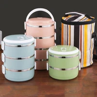 new 1 4 layers lunchbox for kids kitchen food storage container portable picnic basket round bento box with handle thermal box