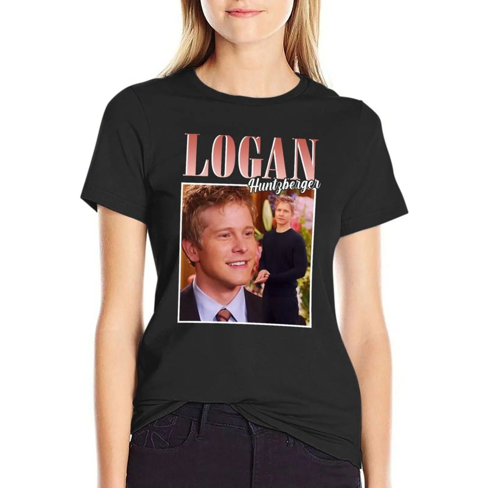 Логан хунтбергер фирменная Винтажная футболка в стиле ретро футболки оверсайз