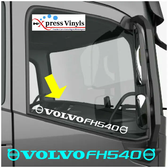 

For x2 Volvo FH540 window decals truck cab graphics stickers