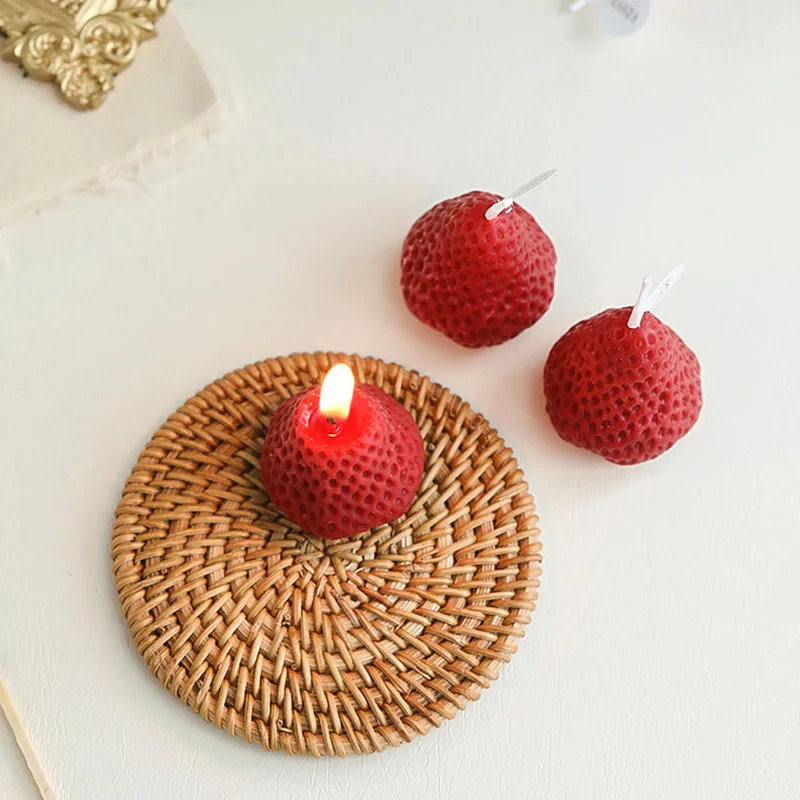 Декоративные Ароматические свечи в виде клубники ароматические из соевого воска