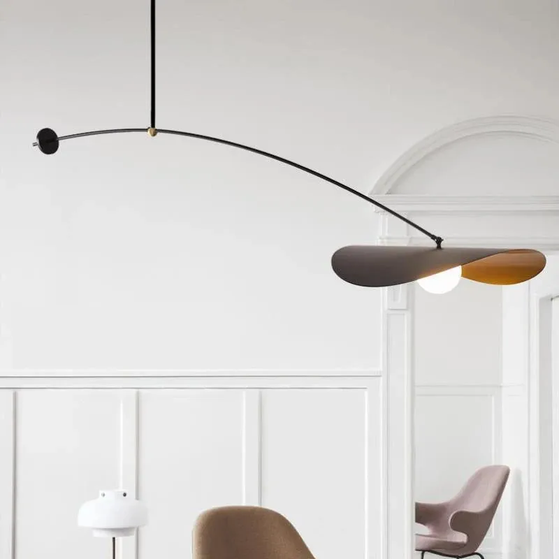 Фото Myrna Мобильный подвесной светильник Nordic Long Arm Lamp Креативные черные золотые фонари amd для ресторана, кухни, подвесные светильники для столовой №3