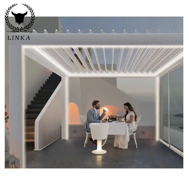 

D-top Aluminum Pergola Parts Pergola Aluminum Profile Waterproof Roof Kit Motorized Automatic Aluminum Profiles For Pergolas