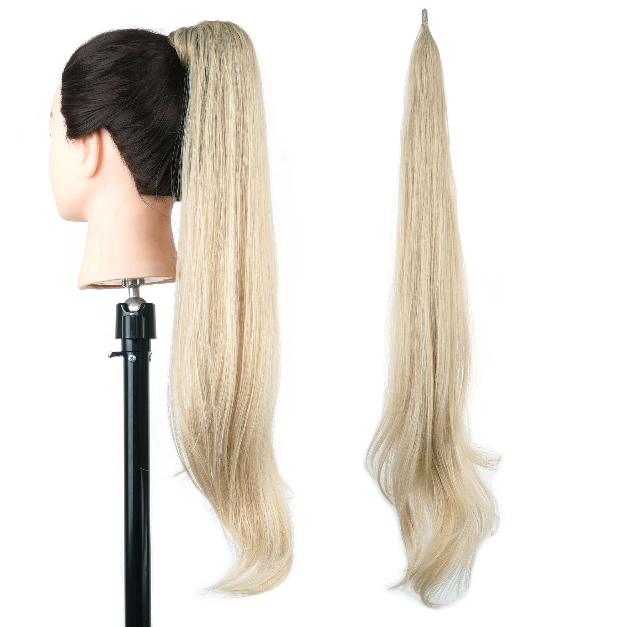 Soowee Long Synthetic Hair Extension Blonde Wrap Pony Tail Flexible Hair Ponytails Hairpieces