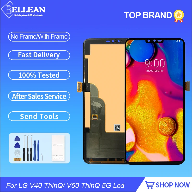 

6.4 Inch V40 ThinQ Screen For LG V40 Lcd Touch Digitizer Assembly Repair Parts For LG V50 Lcd V50 ThinQ 5G Display With Tools