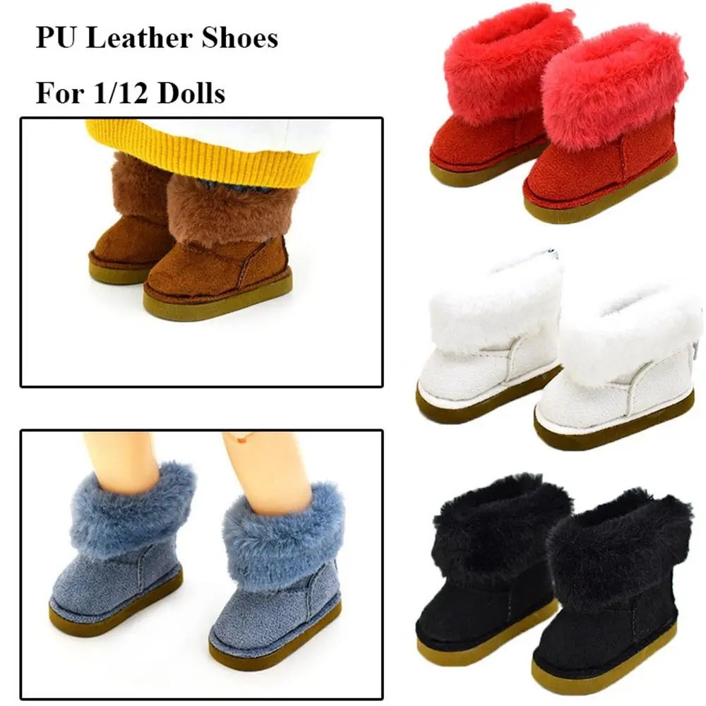 

6 Styles Doll Gift Toys For 1/12 Dolls New Clothes Accessories Fashion Boots 20cm Doll Shoes PU Leather Shoes